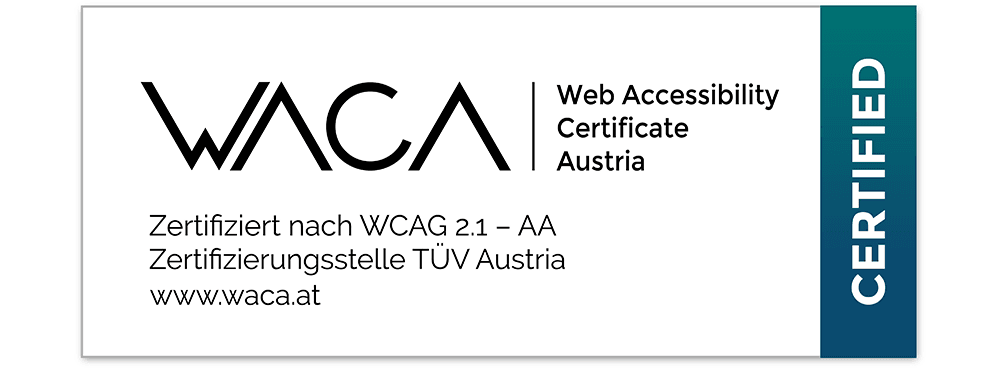 WACA_Web_Accessibility_Austria_Zertifizierungsstelle_TUV_AUSTRIA_Badge_Certified_1000x368px.png